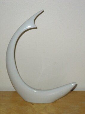 Vintage Royal Dux white porcelain shark sculpture figurine Czech MCM RARE
